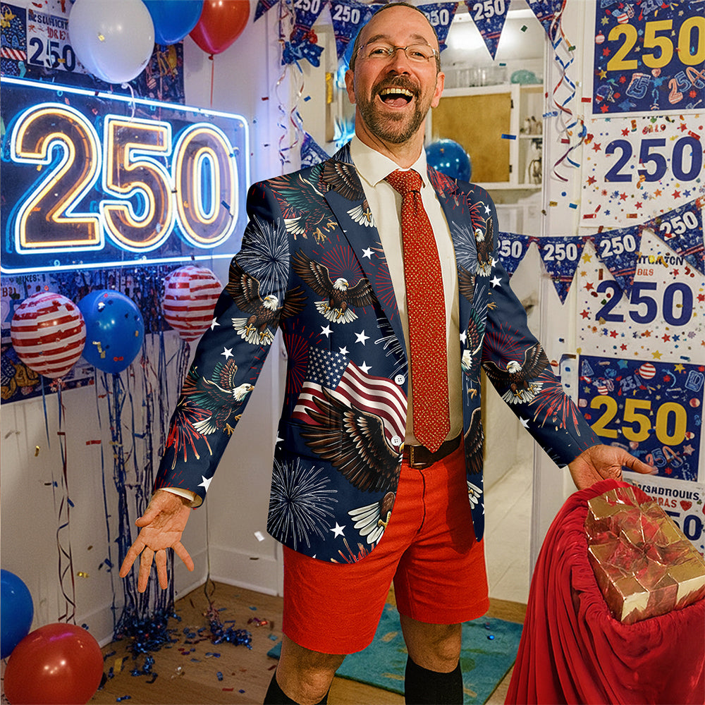 USA 250th Anniversary Eagle 1776-2026 Men's Suit HA75 920854