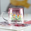 Custom Kids' Names Flower Grandma's Garden Pink Gradient Glass Mug Mother's Day Gifts HO82 901778