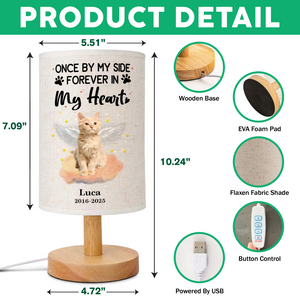 Custom Photo Your Light Will Always Shine In My Heart Cat Memorial Fabric Lamp HA75 892352