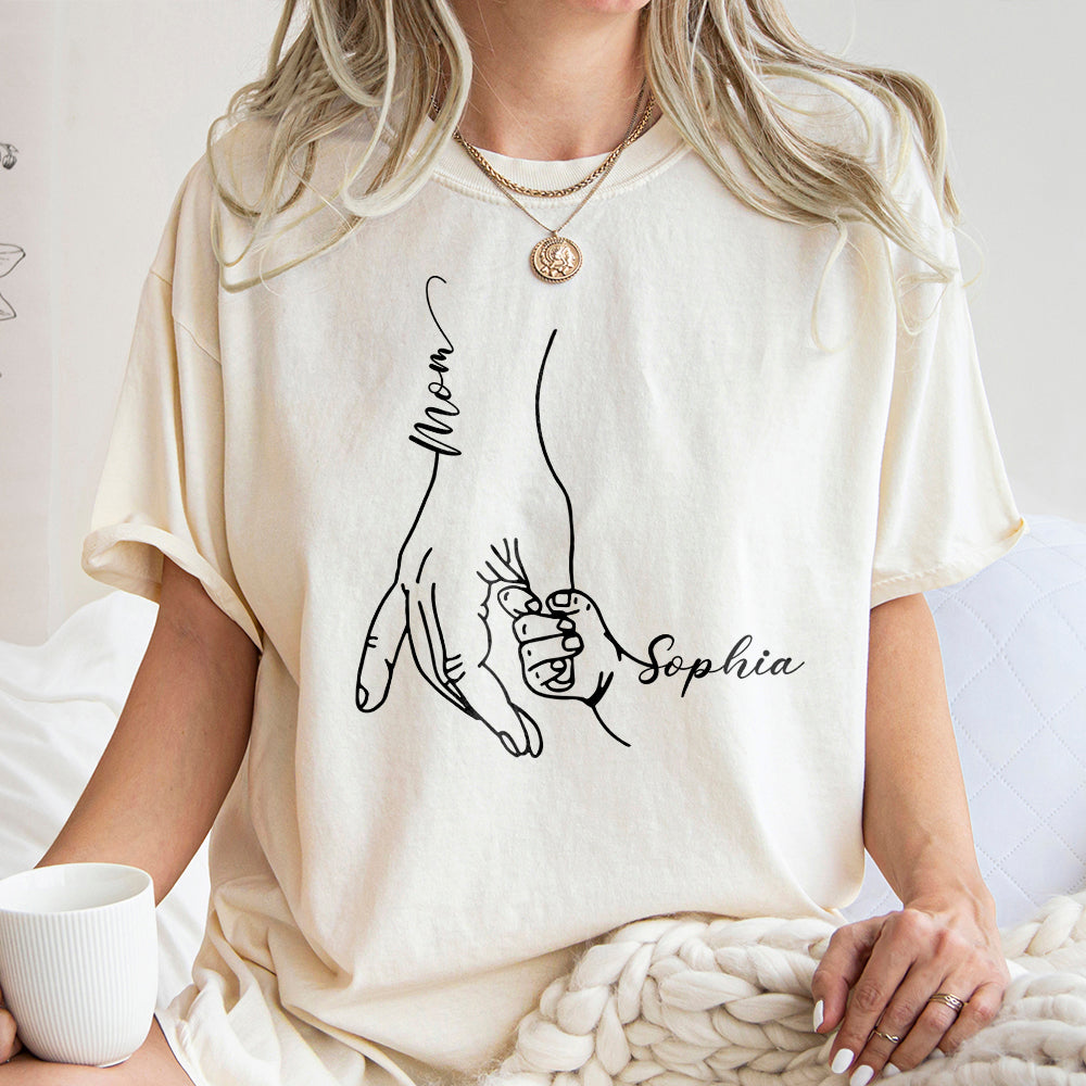 Personalized Handprint Shirt with Kids Names Bright Shirt Gift For Mother's Day HO82 902114