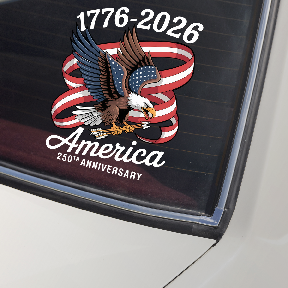 America 250Th Anniversary 1776-2026 Eagle Us Flag Car Window Decal Sticker HA75 898110