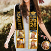 Custom Photo Class of 2026 Glitter Graduation Stole – Personalized Grad Sash LM32 899321