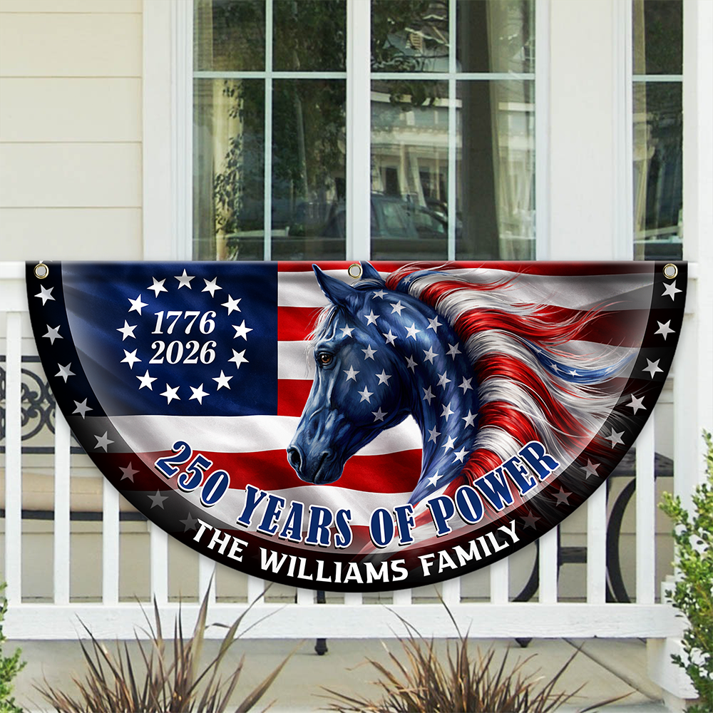 Custom Name 250 Years of Power Flag, 1776-2026 Patriotic Non-Pleated Fan Flag HA75 920568