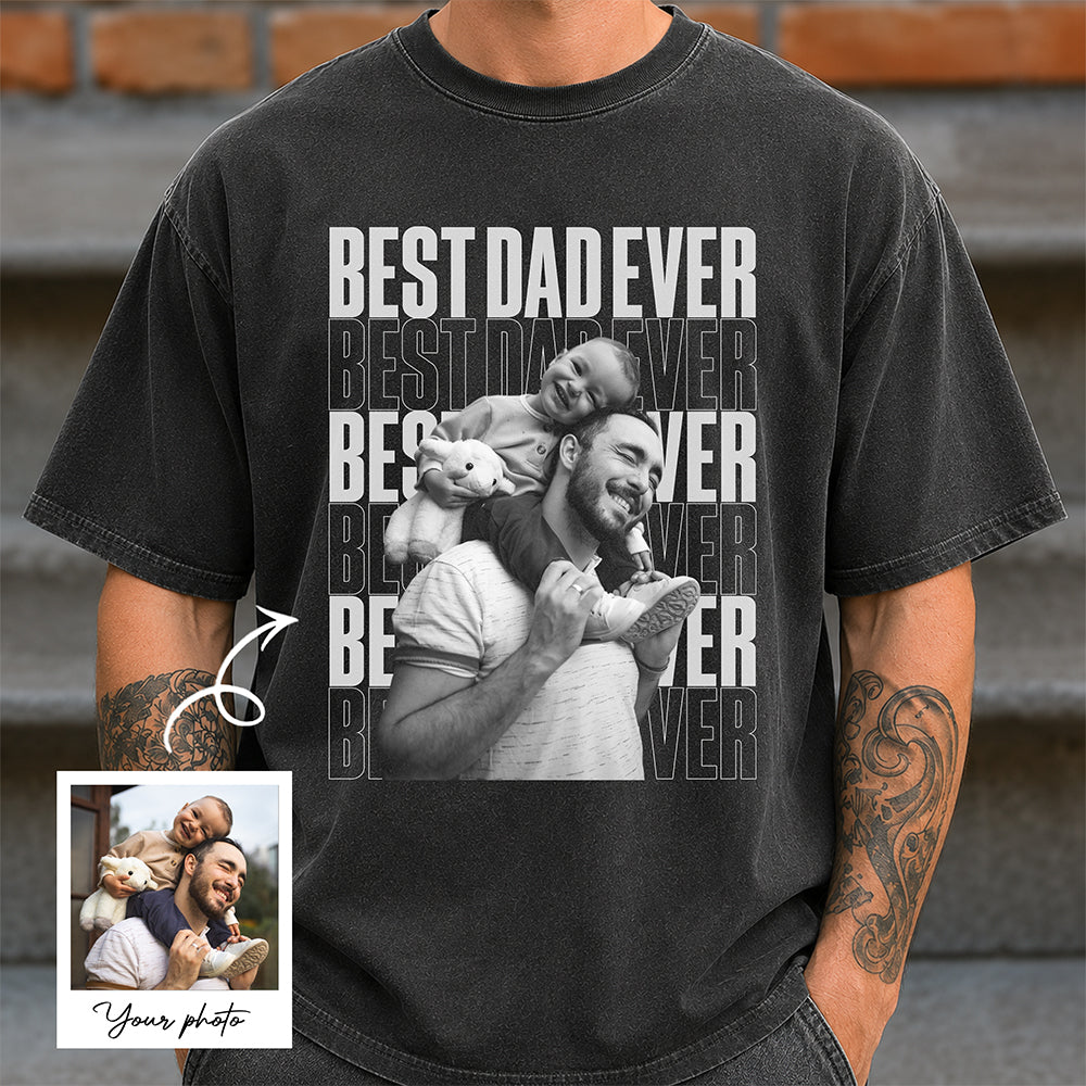Personalized Vintage Photo Best Dad Ever Comfort Shirt - Father’s Day Gift TH10 169937