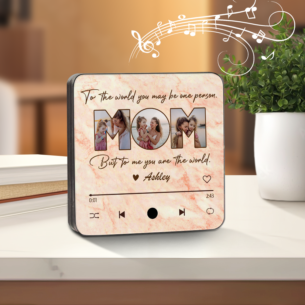 Custom Photo Mom To Me You Are The World Music Fridge Magnet HA75 891974