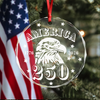 America 250 Years Happy 250th Birthday USA Glass Ornament HA75 898104