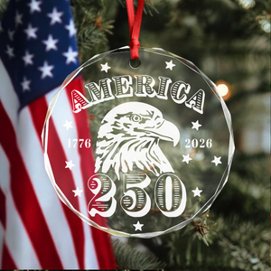 America 250 Years Happy 250th Birthday USA Glass Ornament HA75 898104