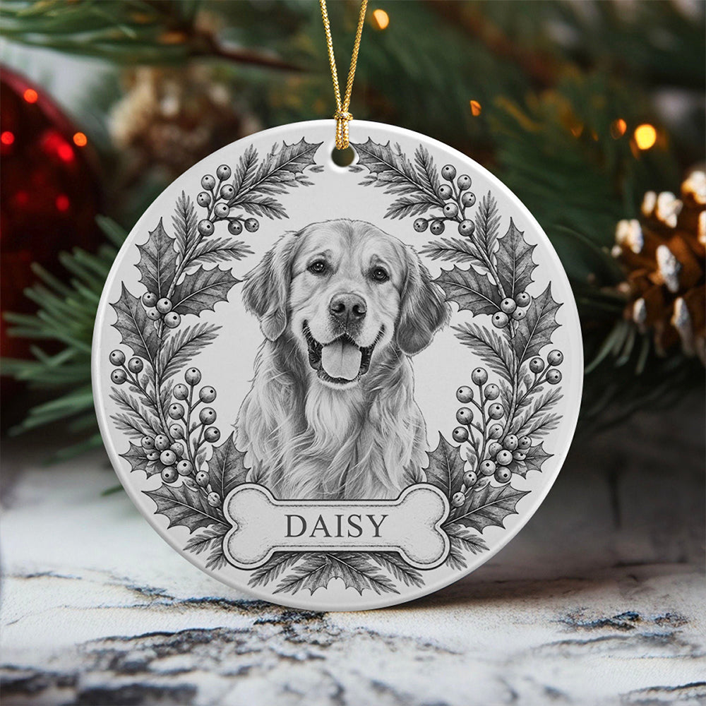 Custom Photo Dog Ceramic Ornament Christmas Gift For Dog Lover HA75 919186