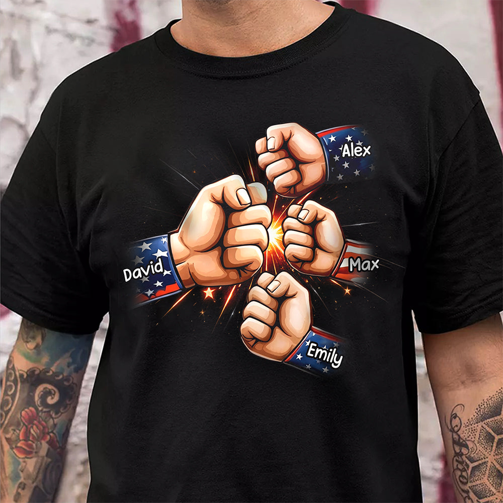 Personalized Best American Dad Ever Back & Front Dark Shirt CH07 911134