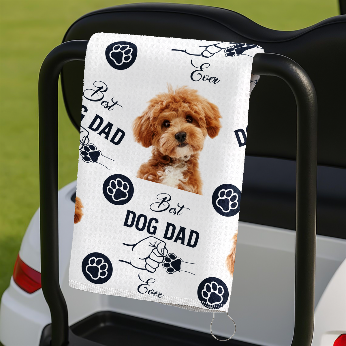 Custom Photo Best Dog Dad/Dog Mom Ever Golf Towel HO82 894262