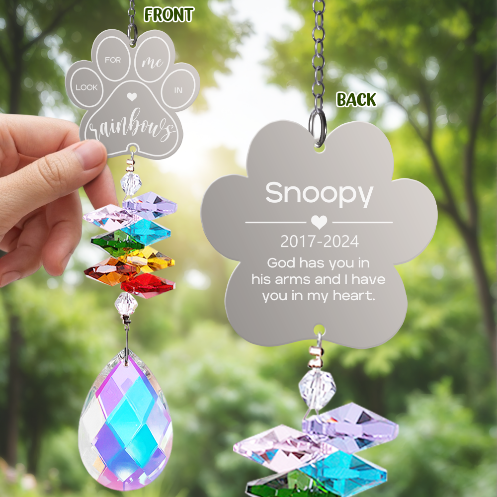 Look For Me In Rainbows Dog Cat Pet Personalized Memorial Rainbow Suncatcher HA75 891424