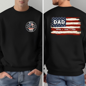 Proud To Be American Dad Personalized US Flag Back & Front Dark Shirt CH07 895778