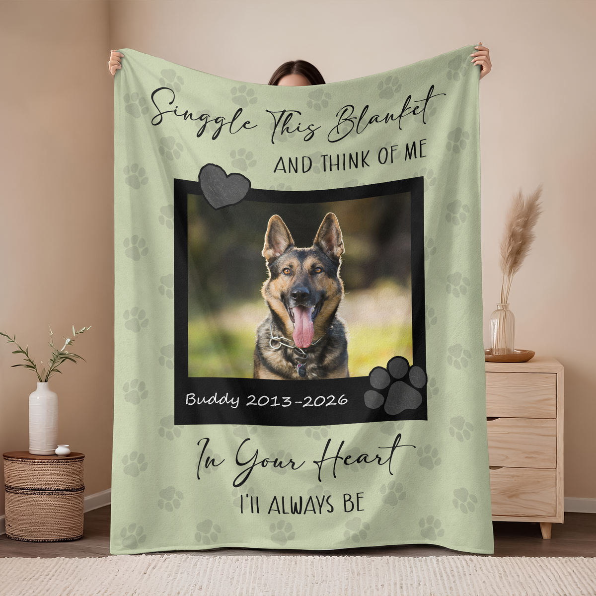 Personalized Dog Memorial Photo Blanket Gift, Pet Loss Keepsake Remembrance Gift For Dog Mom Dad Bereavement Gift HO82 903068