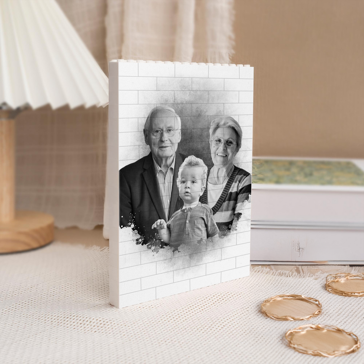 Custom Photo Add Deceased Loved One Memorial Family Building Brick Block HO82 902930