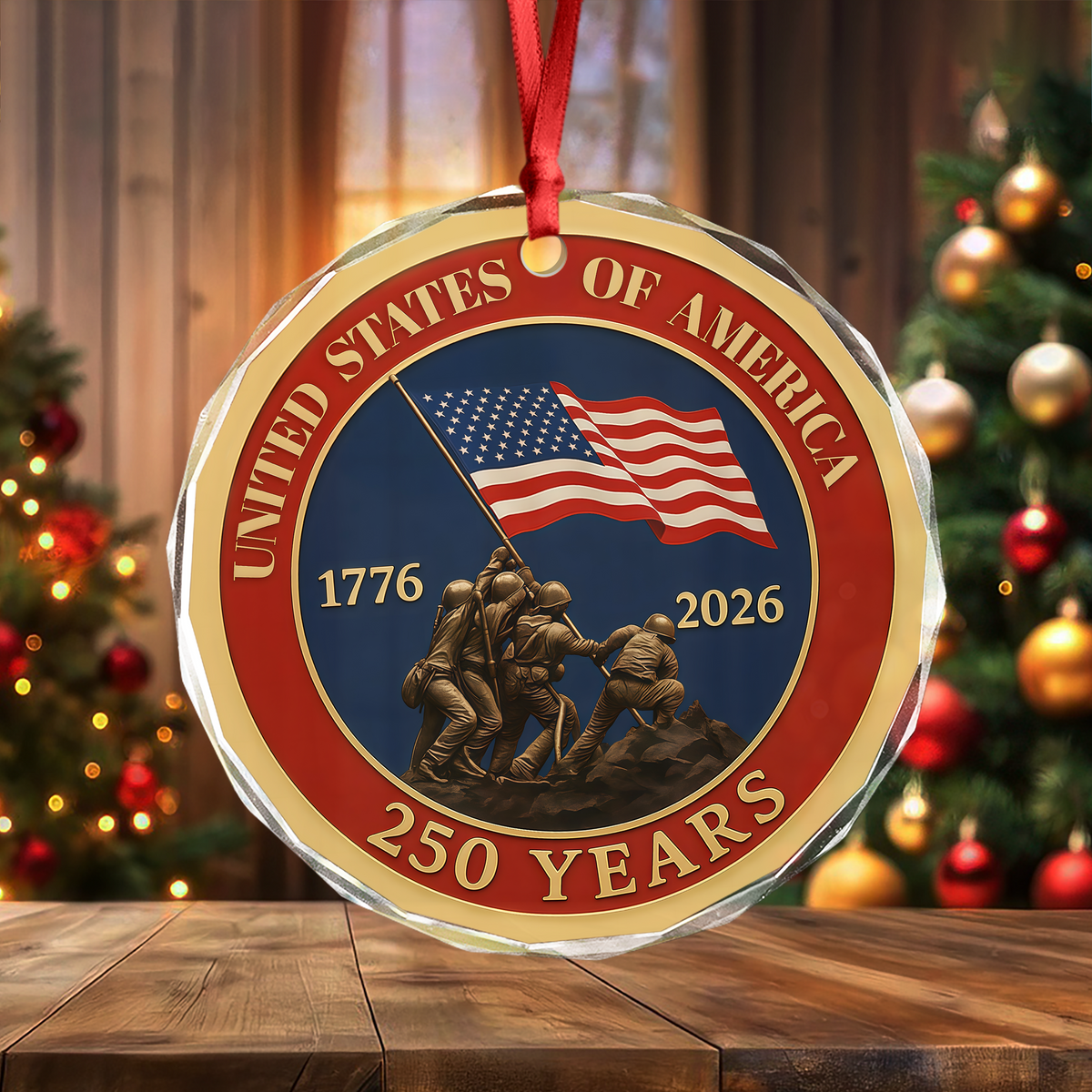 United States Of America 1776 - 2026 250 Years Glass Ornament HA75 898106