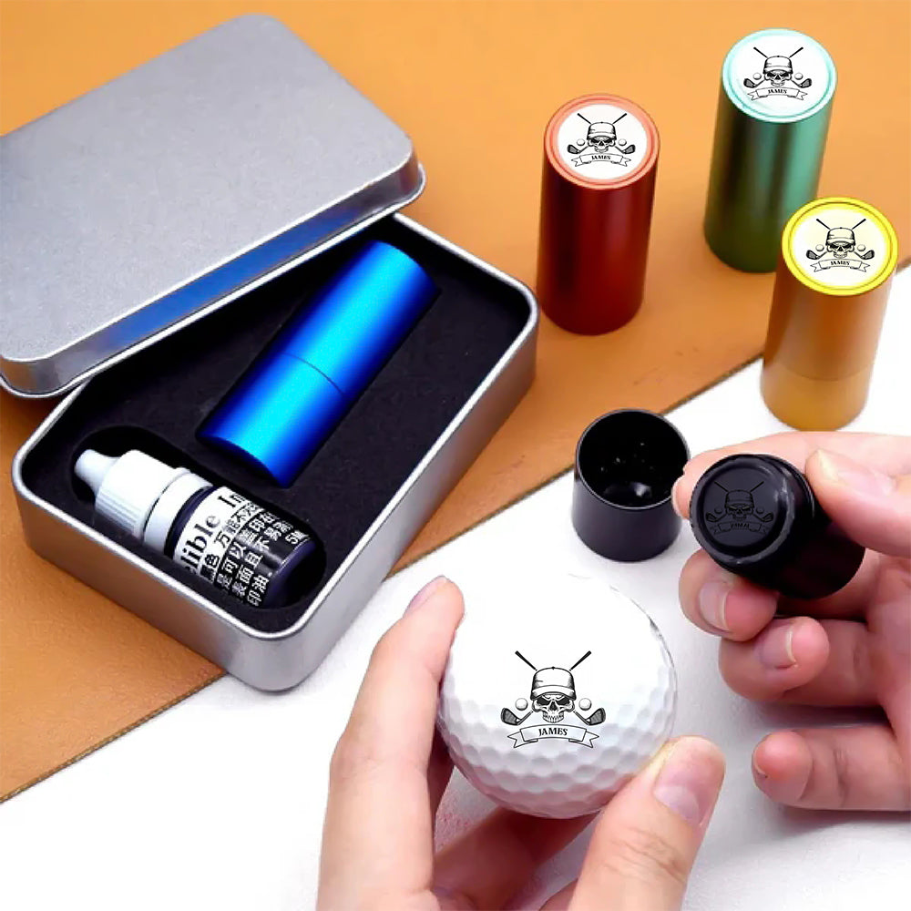 Personalized Golf Skull Golf Ball Stamp Box Golf Gifts for Men, Gift for Golfers, Golf Lovers HA75 898674