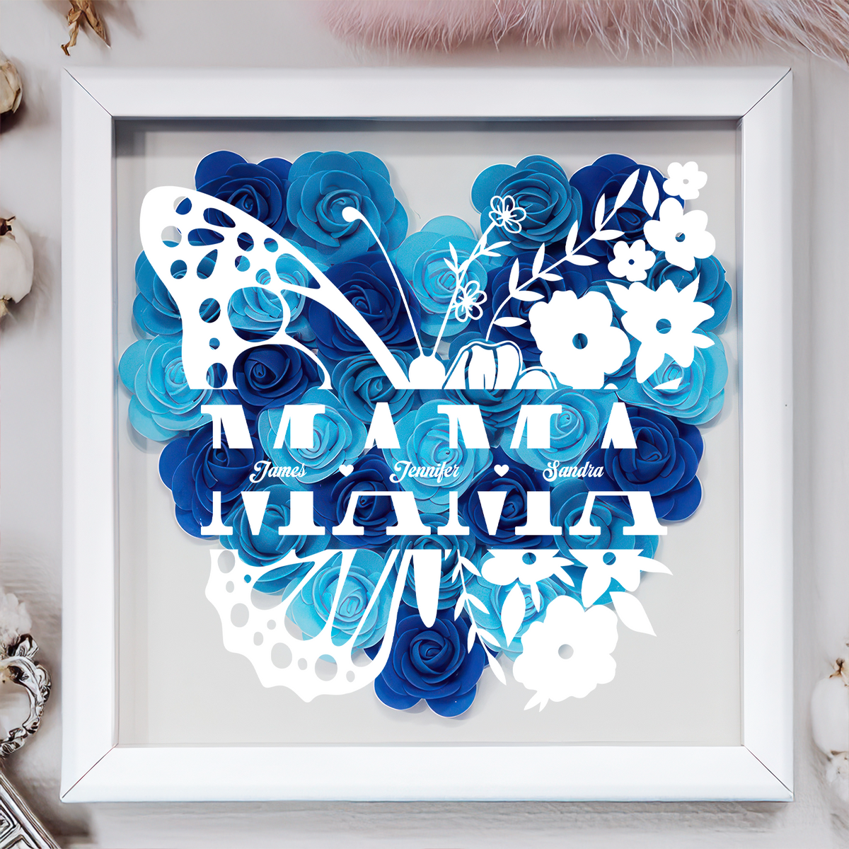Personalized Butterfly Mom Flower Shadow Box Mother's Fay Gift CH07 895462