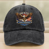 Personalized Patriotic 250th Anniversary God Bless America Eagle 1776–2026 Washed Denim Baseball Cap HA75 921022