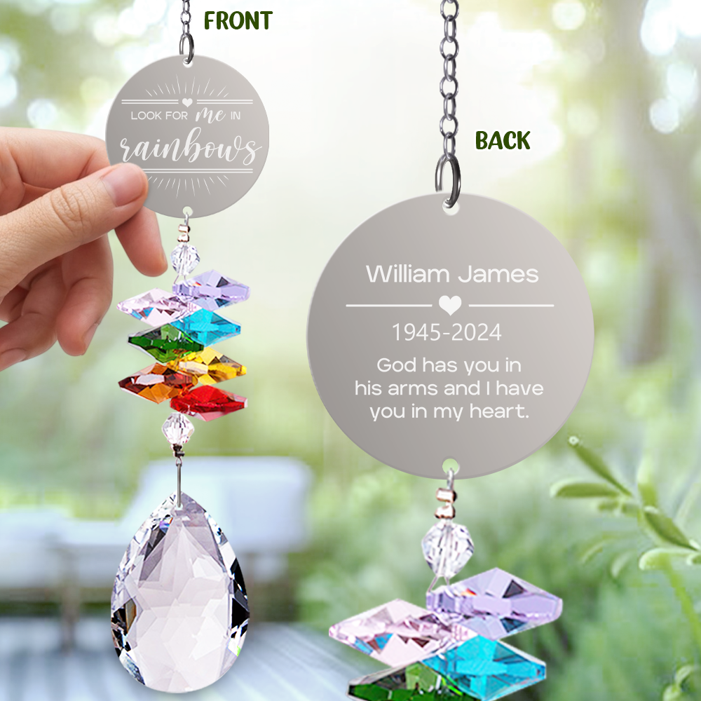 Look For Me In Rainbows Personalized Memorial Rainbow Suncatcher HA75 891408