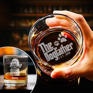 Custom Photo The Dog Father For Dog Lover Whiskey Glass TH10 892783