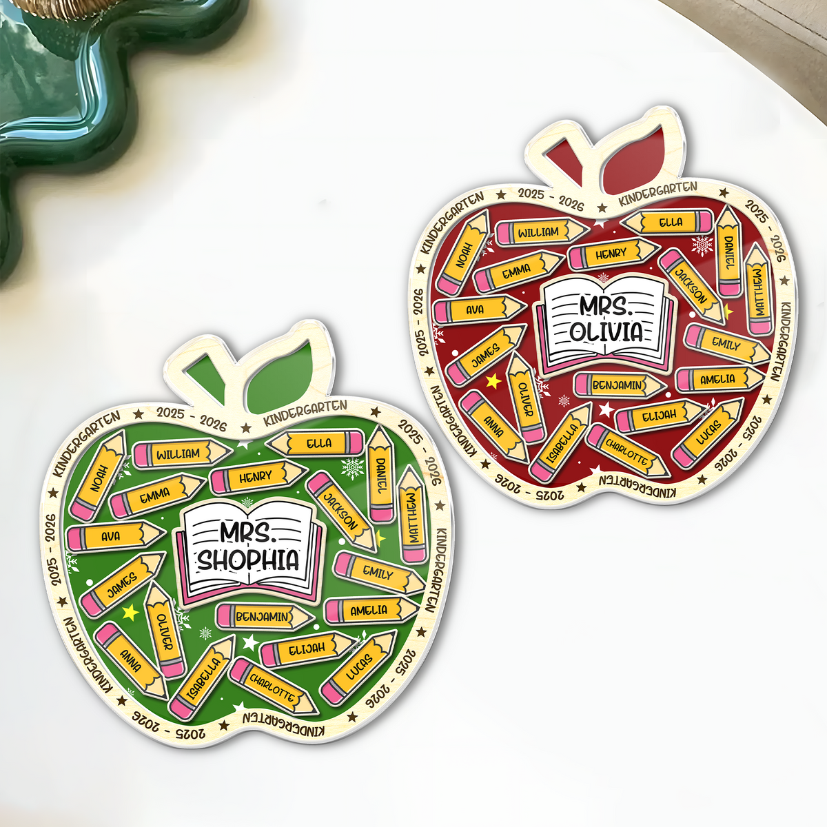 Thank You Kindergarten Teacher Acrylic Apple Shaking Magnet Personalized Gift From Students HO82 894290