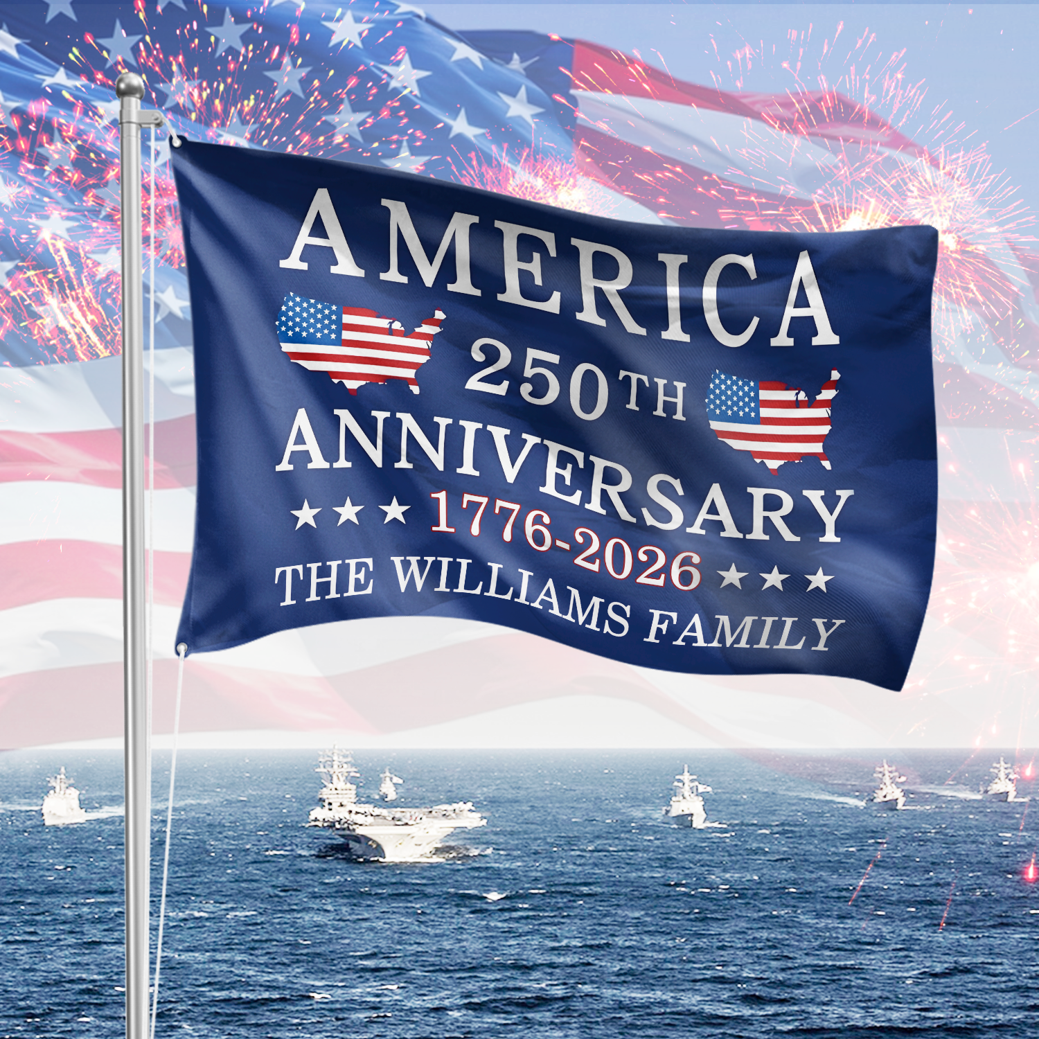 America 250th Anniversary 1776 - 2026 Double-Sided Flag HA75 898340