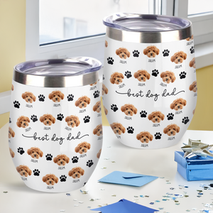 Custom Dog Cat Face Wine Tumbler Gift For Dog Cat Dad Mom HO82 894150