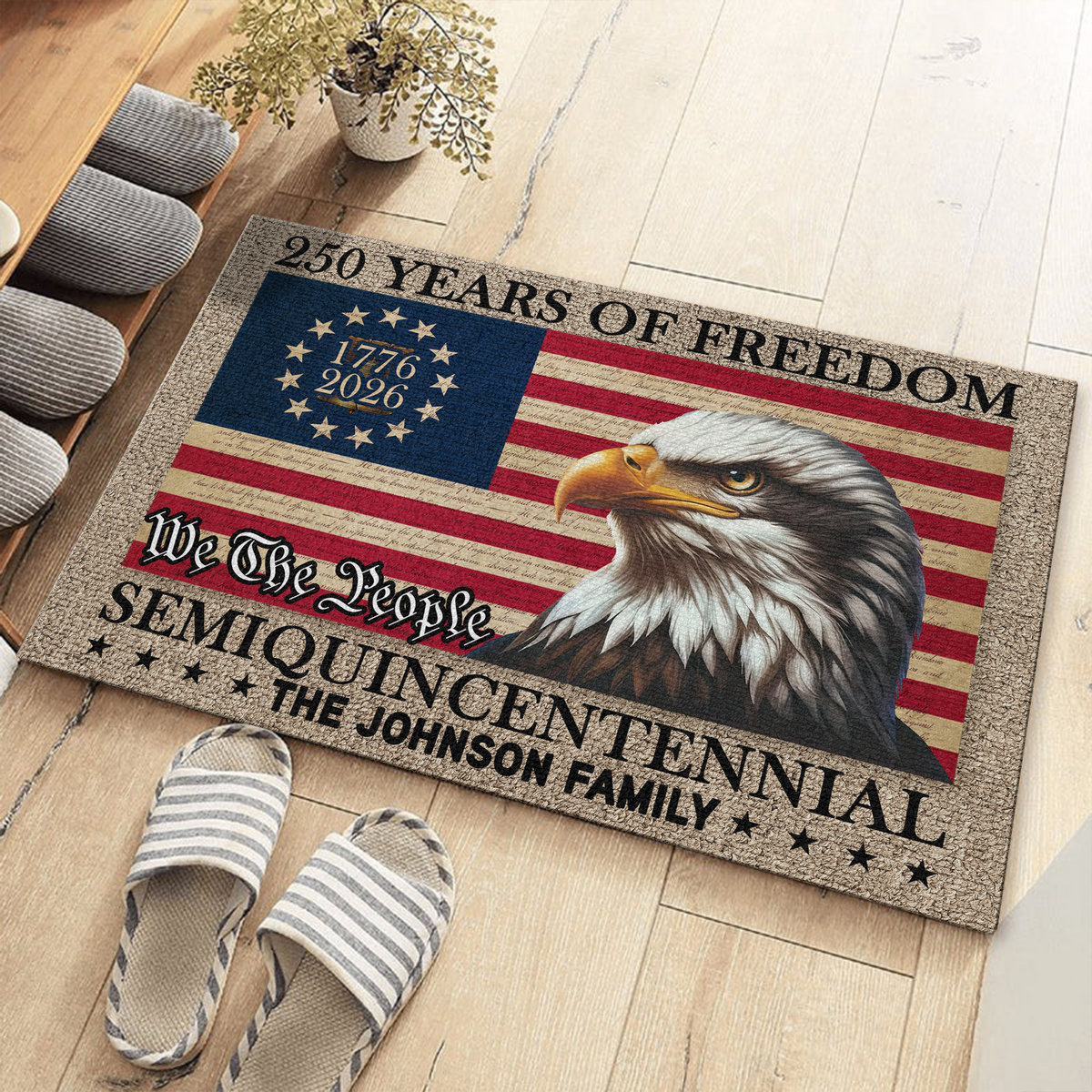 250 Years of Freedom Semiquincentennial Eagle American Flag Doormat CH07 910270
