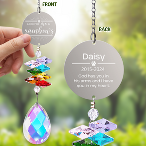 Look For Me In Rainbows Dog Cat Pet Personalized Memorial Rainbow Suncatcher HA75 891424