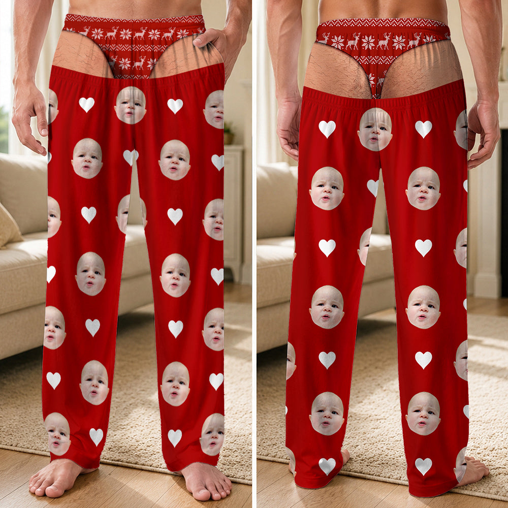 Custom Photo Face And Heart Icon Sweatpants Funny Family Gift HO82 903662