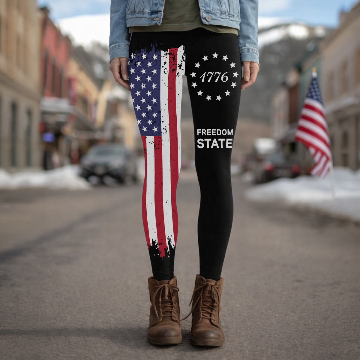 American Flag 1776 Freedom State Leggings HO82 902218
