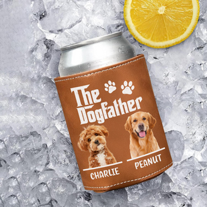 Custom Dog Photo The Dog Father Leather Can Cooler Holder Gift For Father's Day LM32 893657