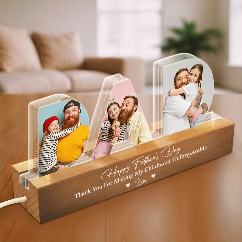 Custom Photo The Best Dad Happy Father's Day - Personalized LED Night Light CH07 895892