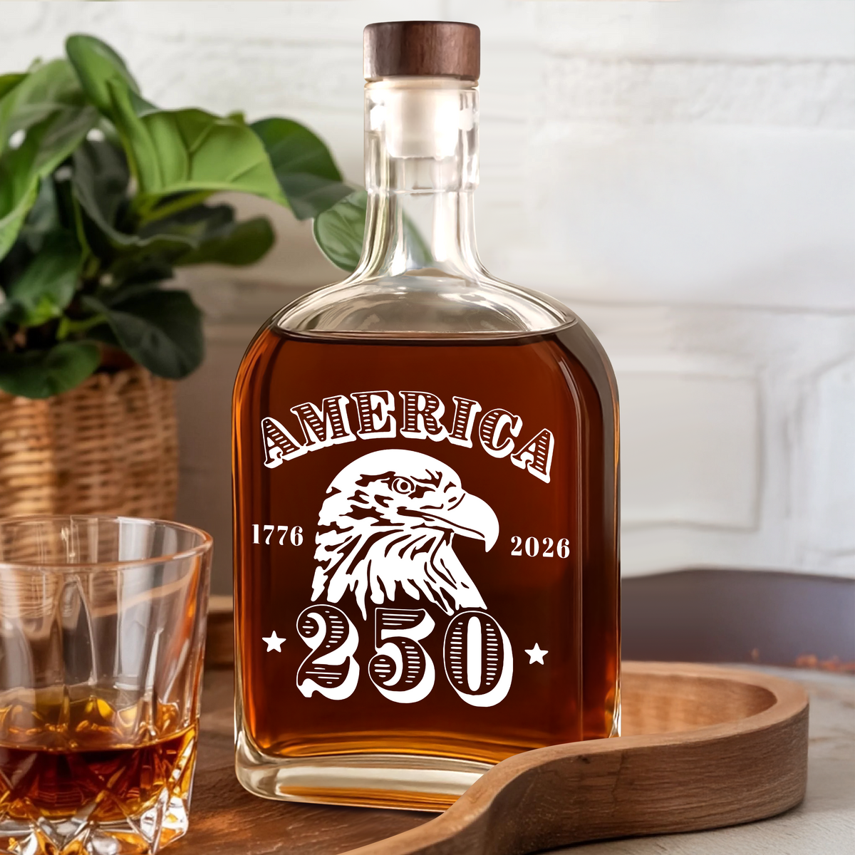 America 250 Years Happy 250th Birthday USA Whiskey Bottle HA75 898100