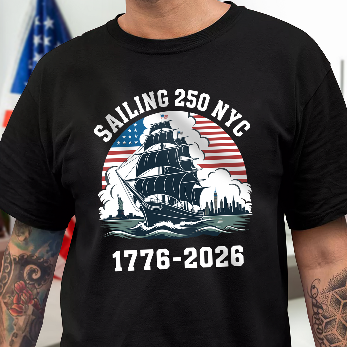 America 250th Anniversary 250 Years NYC USA Dark Shirt CH07 896694