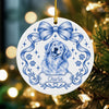 Custom Photo Dog Cat Watercolor Coquette Ceramic Ornament, Personalized Pet Holiday Keepsake HA75 919508