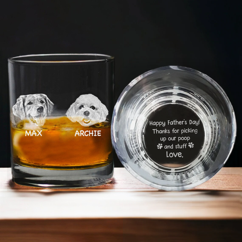 Custom Photo Thanks For Picking Up My Poop and Stuff Engraved Rock Glass CH07 895744