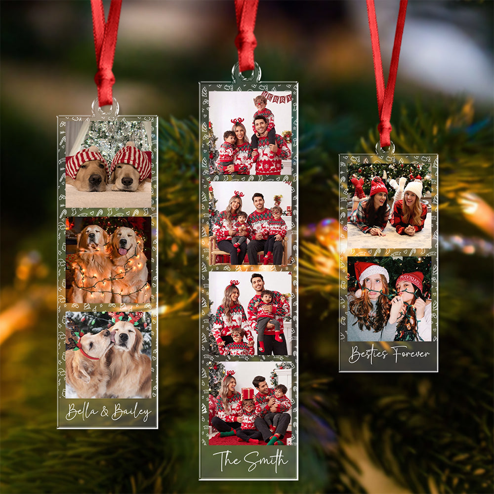 Custom Photo Strip Christmas Acrylic Ornament - Personalized Xmas Gift For Family, Besties TH10 170759