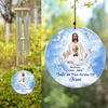Safe In The Arms Of Jesus - Personalized Dad Mom Memorial Photo Acrylic Wind Chimes CH07 896408
