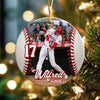 Custom Baseball Photo Ceramic Ornament, Baseball Player Gift, Christmas Decor HA75 919376
