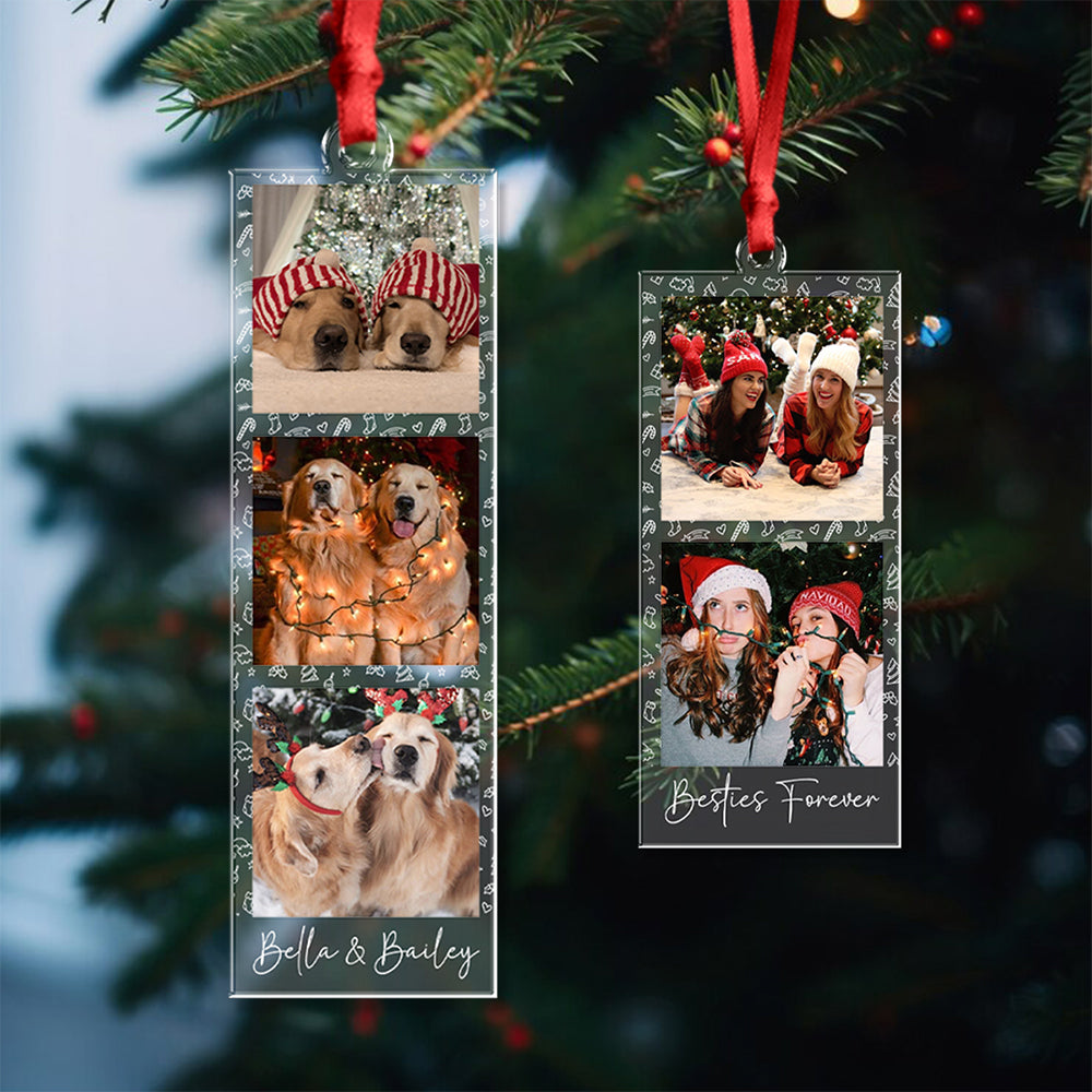 Custom Photo Strip Christmas Acrylic Ornament - Personalized Xmas Gift For Family, Besties TH10 170759