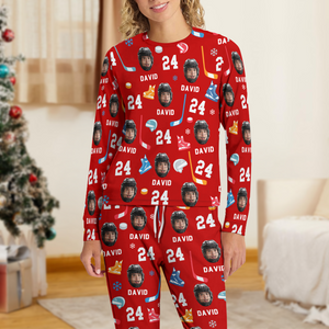Custom Face Photo With Hockey Sport Sleepwear HO82 900046