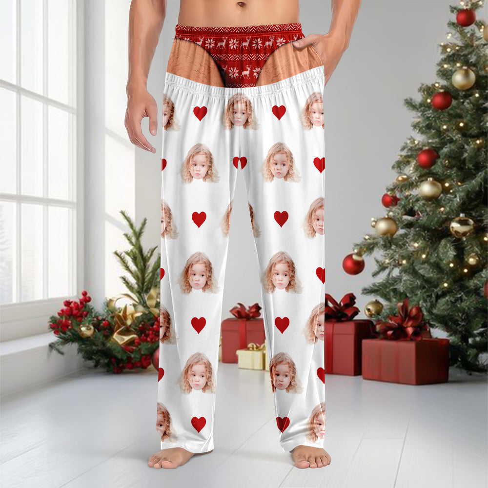 Custom Photo Face And Heart Icon Sweatpants Funny Family Gift HO82 903662