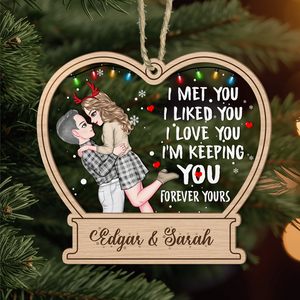 Christmas Couple Forever Yours Gift For Couples Ornament Personalized Gift HO82 893014