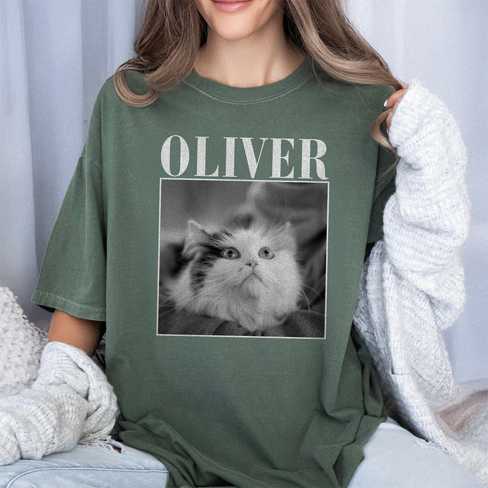 Custom Photo and Name Cat Pet Comfort Shirt Gift For Cat Pet Lovers HA75 897418