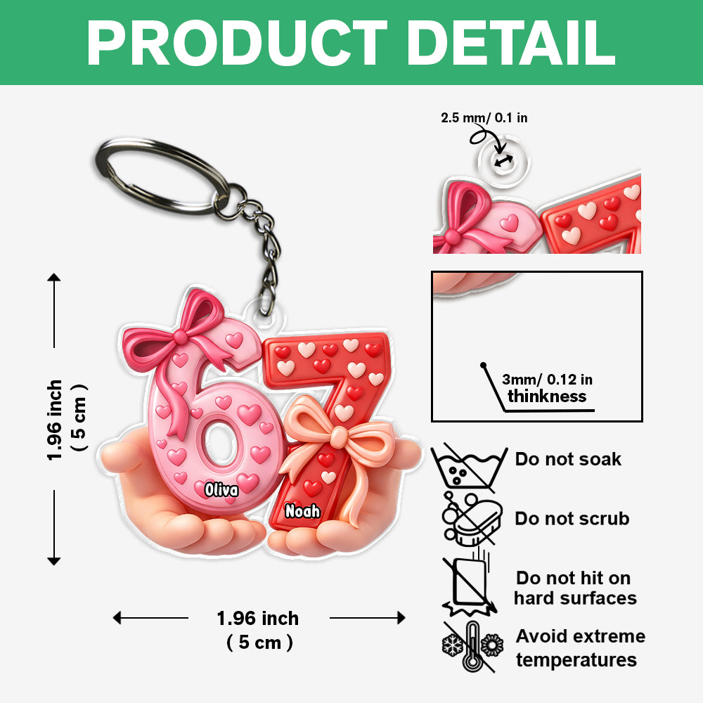 Custom Name 67 Keychain Valentine Gift TH10 898571