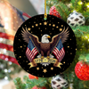 American Eagle and US Flag 250th Birthday USA Ceramic Ornament HO82 900358