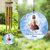 Safe In The Arms Of Jesus - Personalized Dad Mom Memorial Photo Acrylic Wind Chimes CH07 896408