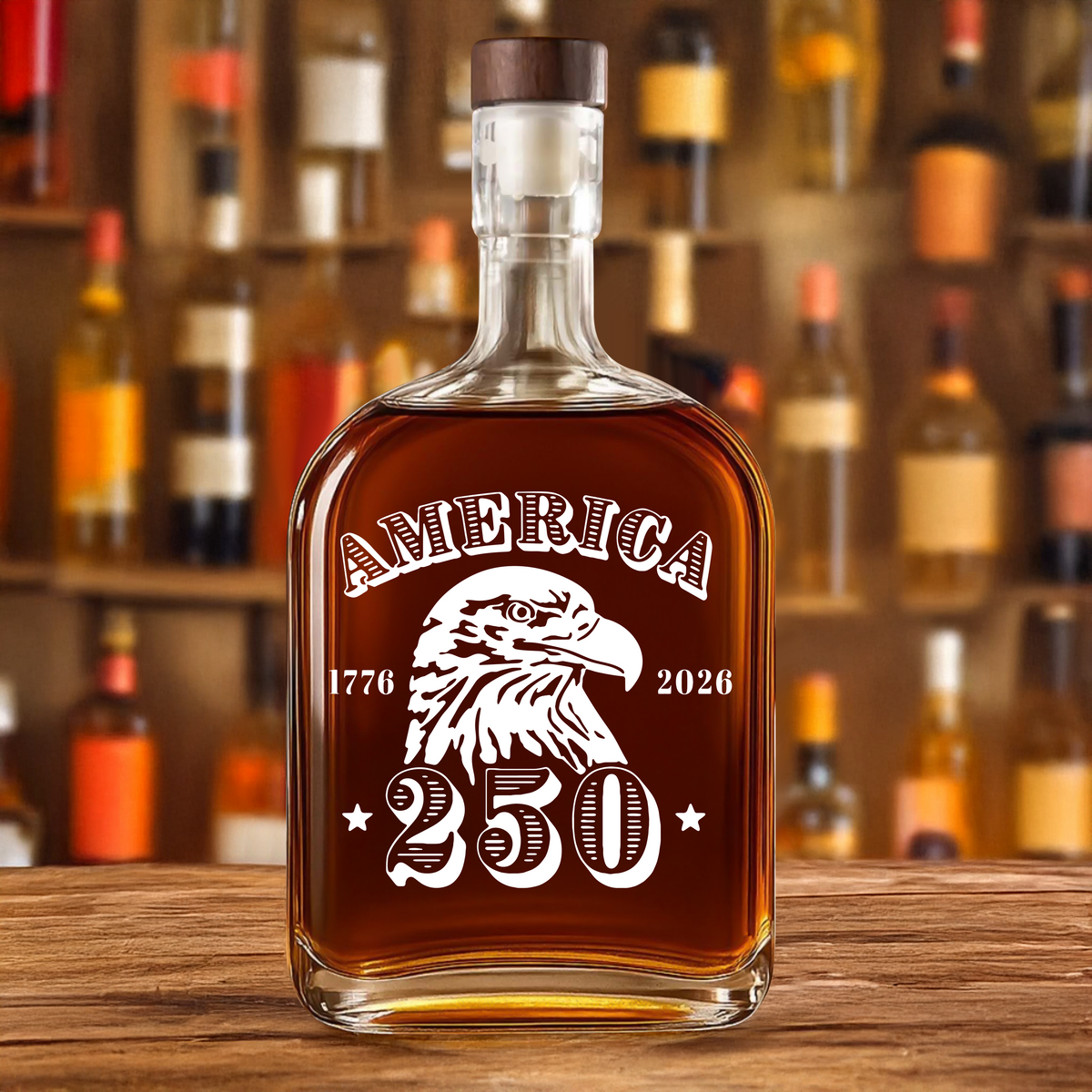 America 250 Years Happy 250th Birthday USA Whiskey Bottle HA75 898100