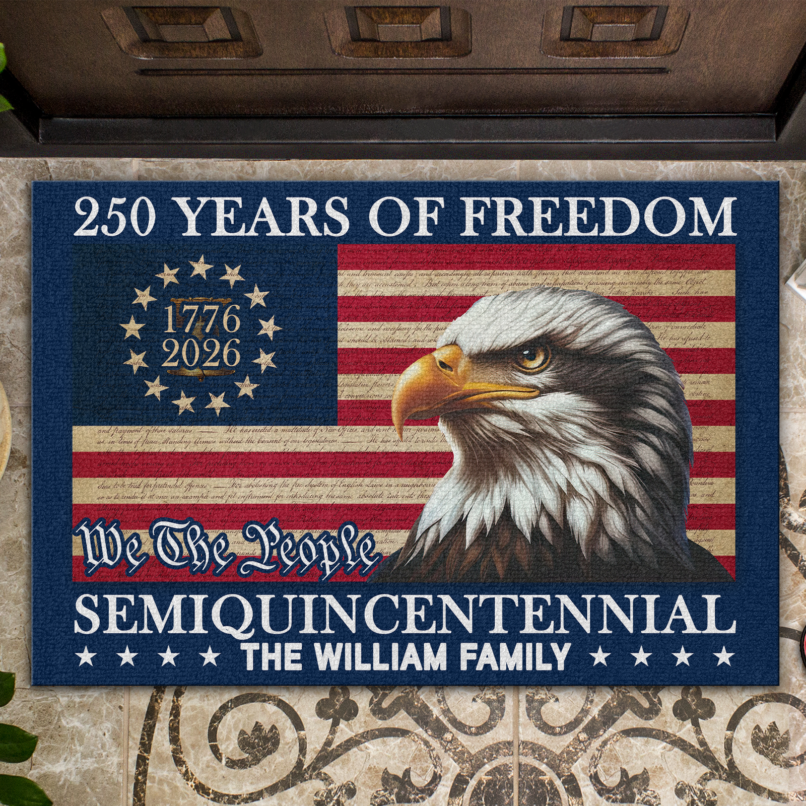 250 Years of Freedom Semiquincentennial Eagle American Flag Doormat CH07 910270